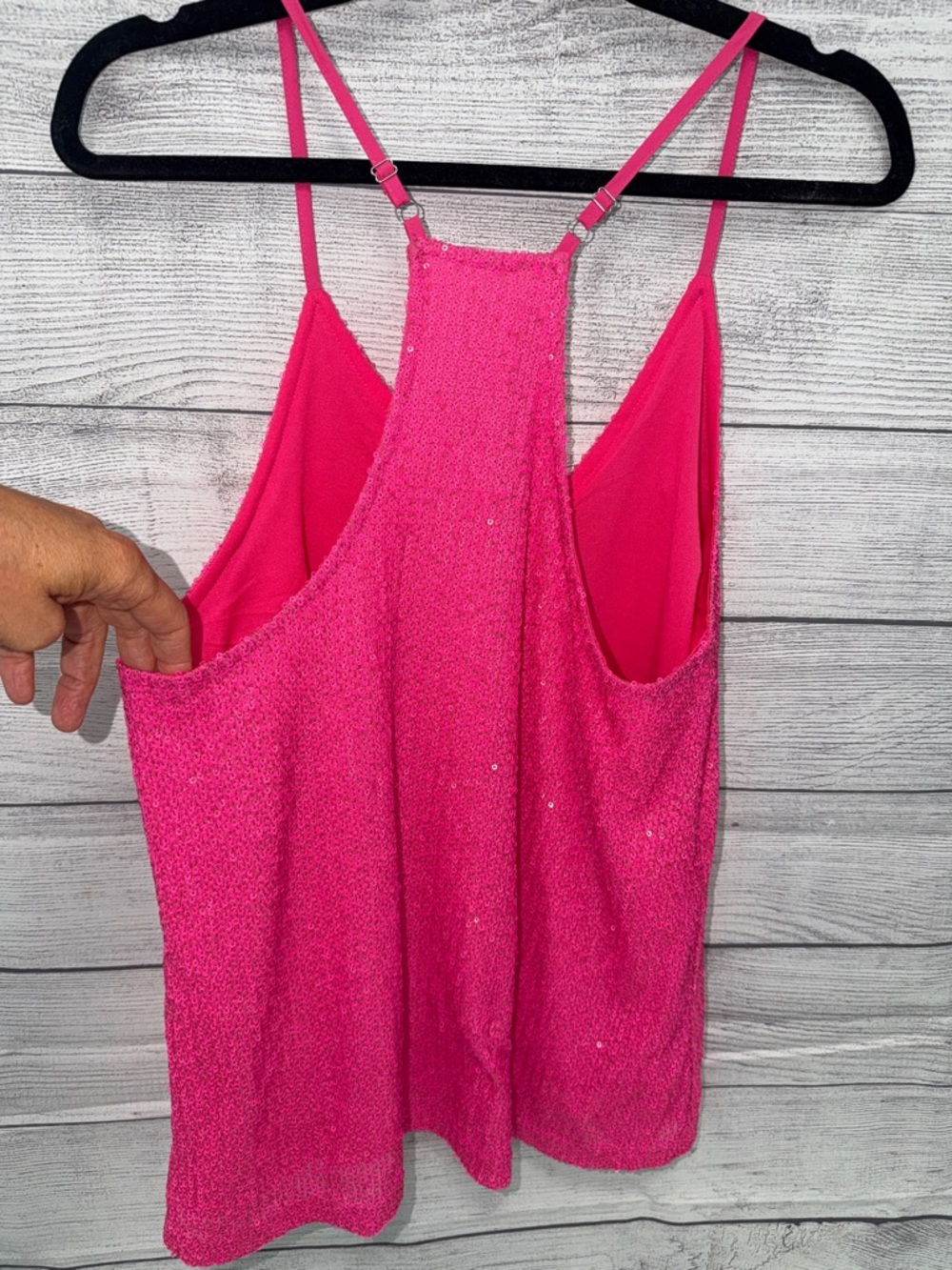 Amazon Essentials Hot Pink Sequin Cami Top - Picture 4 of 8